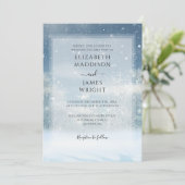 Winter-Schnee-Wald QR-Code-Hochzeit Einladung (Stehend Vorderseite)