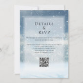 Winter-Schnee-Wald QR-Code-Hochzeit Einladung (Rückseite)