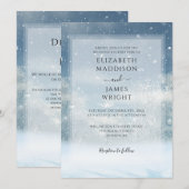 Winter-Schnee-Wald QR-Code-Hochzeit Einladung (Vorne/Hinten)