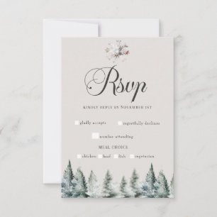 Winter-Schnee-Weihnachts-Hochzeit RSVP Karte