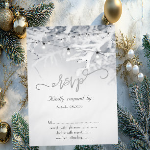 Winter-Schnee-Zweige Hochzeit-RSVP Einladung