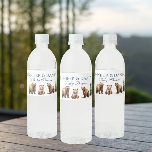 Winter-Schneebär Bergerlebnis Waldland Wasserflaschenetikett