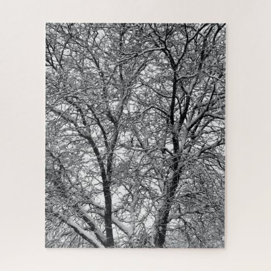 Winter-Schneebaumzweig-Fotografie Puzzle (Vertikal)