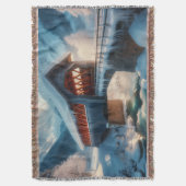 Winter, schneebedeckte Brücke und Fluss Decke (Vorderseite Vertikal)