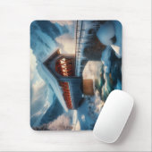 Winter, schneebedeckte Brücke und Fluss Mousepad (Mit Mouse)