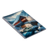 Winter, schneebedeckte Brücke und Fluss Notizblock (Rechte Seite)