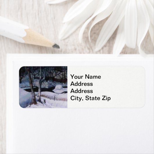 Winter schneebedeckter Elche Fluss, Schneeflocken. (Insitu)