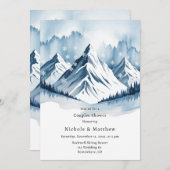 Winter Schneebeete Kiefernwälder Dusche Einladung (Vorne/Hinten)