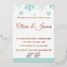 Winter-Schneeblume-Hochzeitseinladung