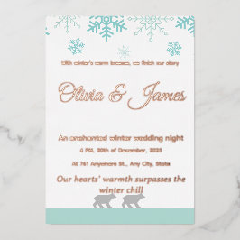 Winter-Schneeblume-Hochzeitseinladung Folieneinladung