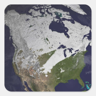 Winter-Schneedecke in der Nordhalbkugel Quadratischer Aufkleber