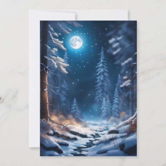 Winter-Schneedesign Feiertagskarte (Vorderseite)