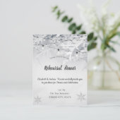 Winter-Schneefälle Hochzeitsessen Probe Einladung (Stehend Vorderseite)