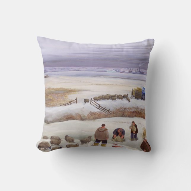 Winter-Schneefälle Kissen (Vorderseite)