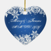 Winter-Schneeflocke-blauer Gastgeschenk Keramikornament (Hinten)