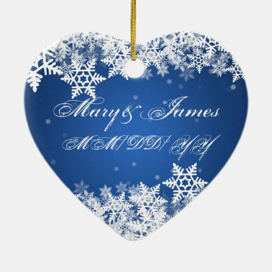 Winter-Schneeflocke-blauer Gastgeschenk Keramikornament (Hinten)