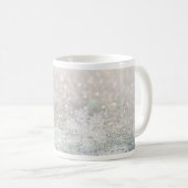 Winter-Schneeflocke Bokeh Bling Kaffeetasse (VorderseiteRechts)