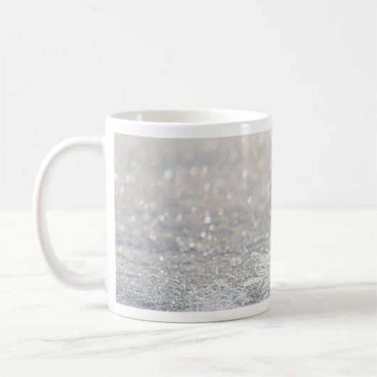 Winter-Schneeflocke Bokeh Bling Kaffeetasse (Links)