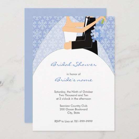 Winter-Schneeflocke-Brautparty-Einladungen Einladung (Vorne/Hinten)