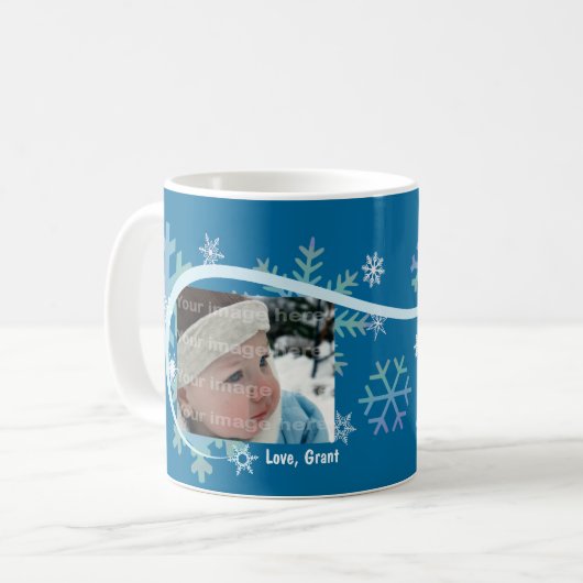 Winter-Schneeflocke-Foto-Tasse Kaffeetasse (Vorderseite Links)