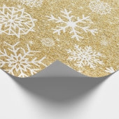 Winter-Schneeflocke-GoldGlitzer-Weihnachten Geschenkpapier (Ecke)