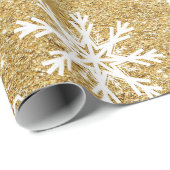 Winter-Schneeflocke-GoldGlitzer-Weihnachten Geschenkpapier (Rolleneckpunkt)
