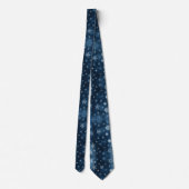 Winter-Schneeflocke Mitternachtsblau Monogramm Was Krawatte (Rückseite)