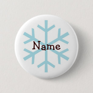 Winter-Schneeflocke-personalisierte Geschenke Button
