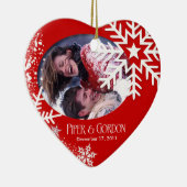 Winter-Schneeflocke-(rote) Foto-Verzierung Keramikornament (Rechts)