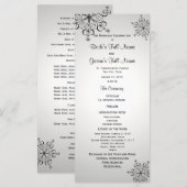 Winter-Schneeflocke Silber-Grau Hochzeitsprogramm Programm (Vorne/Hinten)