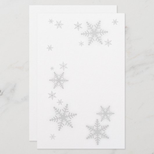 Winter-Schneeflockebriefpapier Briefpapier (Vorne/Hinten)