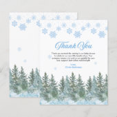 Winter-Schneeflocken-Baby-Shower-Dankeskarten (Vorne/Hinten)