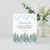 Winter-Schneeflocken-Baby-Shower-Dankeskarten (Stehend Vorderseite)