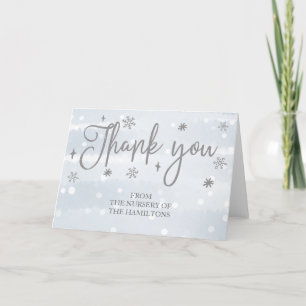 Winter-Schneeflocken-Baby-Shower-Dankeskarten Dankeskarte