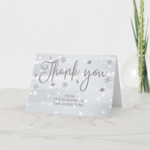 Winter-Schneeflocken-Baby-Shower-Dankeskarten Dankeskarte