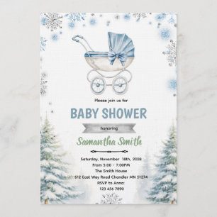 Winter-Schneeflocken-Baby-Shower-Einladung Einladung