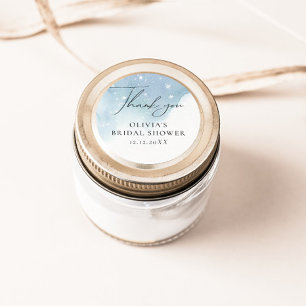 Winter-Schneeflocken Blau Runder Aufkleber