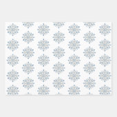 Winter-Schneeflocken Blaue Eule Weihnachten Schnee Geschenkpapier Set (Vorderseite 3)