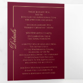 Winter-Schneeflocken Burgund und Goldbrasse Dreifach Gefaltete Karte (Innen Erste Seite)