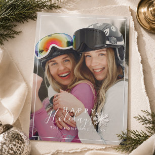 Winter-Schneeflocken-Familienfoto Weihnachten Folien Feiertagskarte