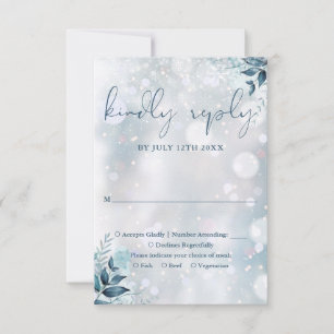 Winter-Schneeflocken Florale Hochzeit RSVP Karte