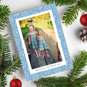 Winter-Schneeflocken-Gekritzel, Weihnachtsfoto, Fr Feiertagspostkarte