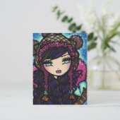 Winter Schneeflocken Herzlich Willkommen im Schlos Postkarte (Stehend Vorderseite)