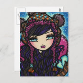 Winter Schneeflocken Herzlich Willkommen im Schlos Postkarte (Vorne/Hinten)