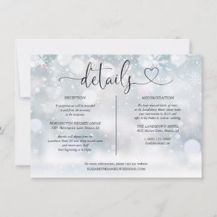 Winter-Schneeflocken-Herzschrift Details Informati Einladung