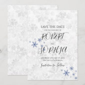 Winter-Schneeflocken-Hochzeit Save The Date (Vorne/Hinten)