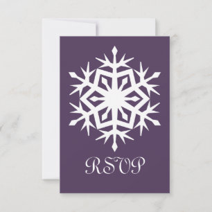 Winter-Schneeflocken in lila RSVP-Karte RSVP Karte