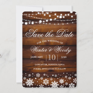 Winter-Schneeflocken-Lichter Save-the-Date-Einladu Save The Date