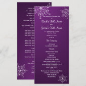 Winter-Schneeflocken-Lila-Hochzeitsprogramm Programm (Vorne/Hinten)