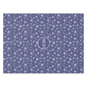 Winter-Schneeflocken-Monogramm-Tischdecke Tischdecke (Vorderseite (Horizontal))